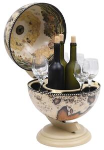 VidaXL Stolni stalak za vino u obliku globusa drvo eukaliptusa bijeli