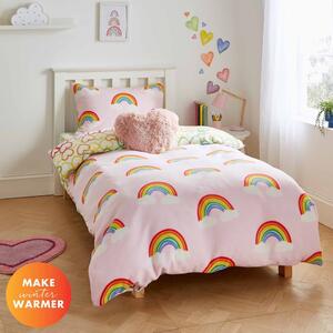 Flanelska dječja posteljina za krevet za jednu osobu 135x200 cm Rainbow Hearts – Catherine Lansfield
