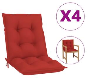 VidaXL Jastuci za vrtne stolice 4 kom crveni 100 x 50 x 7 cm