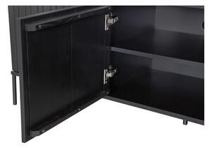Crna TV komoda od masivnog bora 150x56 cm Gravure – WOOOD