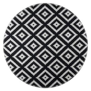 Crno-bijeli perivi okrugli tepih ø 120 cm – Vitaus