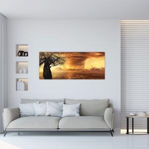 Slika narančastih oblaka (120x50 cm)