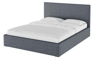 Sivi tapecirani bračni krevet s prostorom za pohranu s podnicom 140x200 cm Bufo Bed – MESONICA