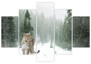 Slika leoparda u snijegu (150x105 cm)