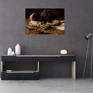 Slika šparoga na stolu (90x60 cm)