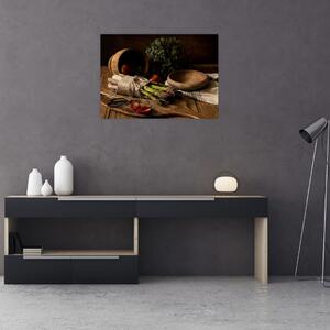 Slika šparoga na stolu (70x50 cm)