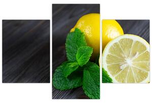 Slika limuna i mente na stolu (90x60 cm)