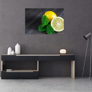 Slika limuna i mente na stolu (90x60 cm)
