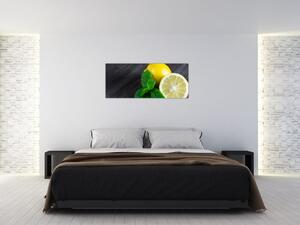 Slika limuna i mente na stolu (120x50 cm)