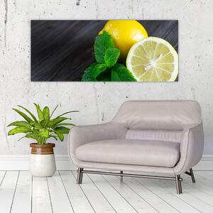 Slika limuna i mente na stolu (120x50 cm)