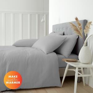 Siva pamučna posteljina za bračni krevet 200x200 cm – Catherine Lansfield