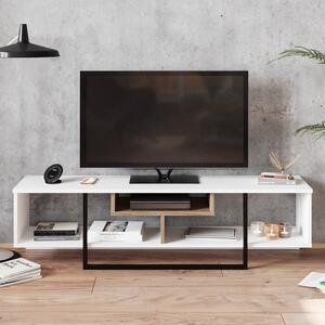 Bijeli TV stol u dekoru hrasta 149x40 cm Asal - Kalune Design