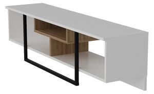 Bijeli TV stol u dekoru hrasta 149x40 cm Asal - Kalune Design