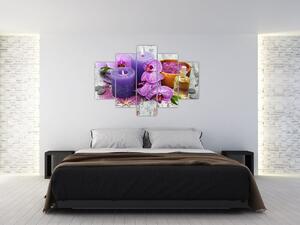 Slika orhideja i svijeća (150x105 cm)