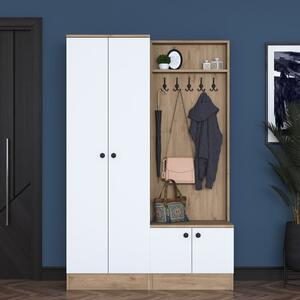Bijela/prirodna garnitura za hodnik u dekoru oraha Theresa - Kalune Design