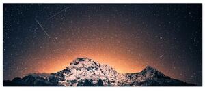 Slika noćnog neba s planinom (120x50 cm)