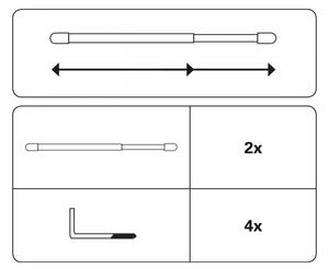 Metalna vitraž šipka na razvlačenje 60 - 90 cm – SP TREND