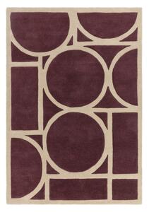 Tamno smeđi vuneni tepih 160x230 cm Metro Plum – Asiatic Carpets