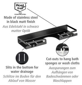 Crna samodržeća kupaonska polica od nehrđajućeg čelika Altarella - Wenko