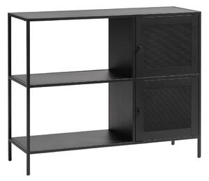 Crna metalna polica za knjige 100x81 cm Malibu - Unique Furniture