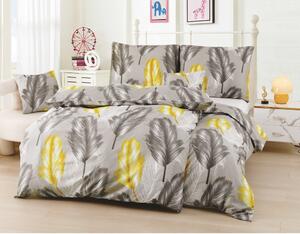 Žuto-siva mikrosatenska posteljina za krevet 140x200 cm u kompletu od 6 kom. Naomi - My House