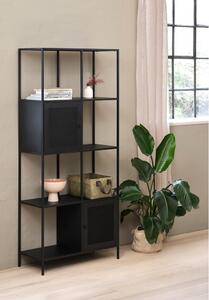Crna metalna polica za knjige 80x180 cm Malibu - Unique Furniture