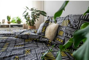 Siva pamučna posteljina za krevet 140x200 cm LP Dita Runy - Cotton House