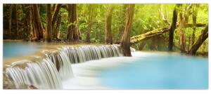 Slika vodopada Huai Mae Kamin u šumi (120x50 cm)