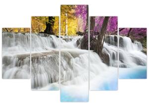 Slika vodopada Erawan u šumi (150x105 cm)