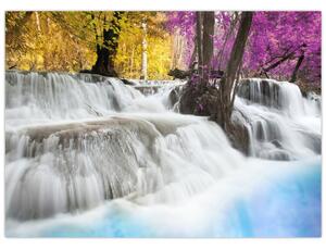 Slika vodopada Erawan u šumi (70x50 cm)