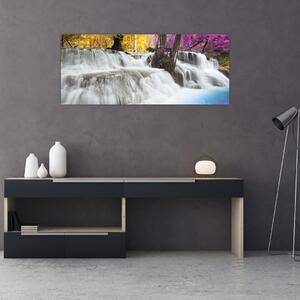 Slika vodopada Erawan u šumi (120x50 cm)
