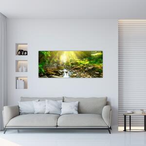 Slika rijeke u zelenoj šumi (120x50 cm)
