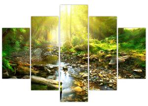 Slika rijeke u zelenoj šumi (150x105 cm)