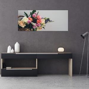 Slika košare s cvijećem (120x50 cm)