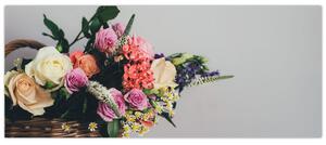Slika košare s cvijećem (120x50 cm)