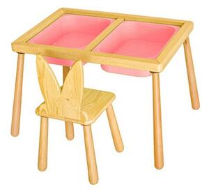 Woody Fashion Dječji stol set Table and Chair - Pink
