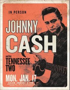 Metalni znak Johnny Cash & His Tennessee Two, (32 x 41 cm)