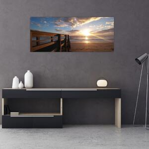 Slika mola, plaže i mora (120x50 cm)