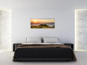 Slika planine pri zalasku sunca (120x50 cm)