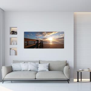 Slika mola, plaže i mora (120x50 cm)