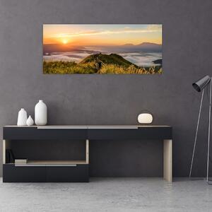 Slika planine pri zalasku sunca (120x50 cm)