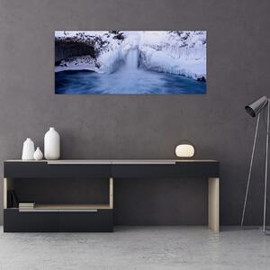 Slika vodopada zimi (120x50 cm)