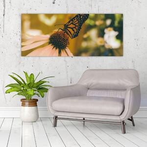 Slika leptira na cvijetu (120x50 cm)
