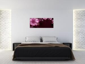 Slika apstrakcije - cvijeće (120x50 cm)