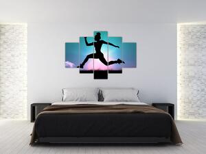 Slika siluete žene koja skače (150x105 cm)