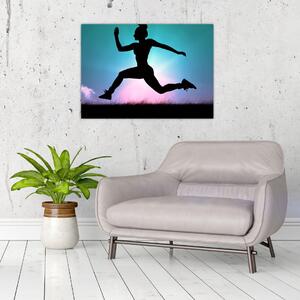 Slika siluete žene koja skače (70x50 cm)