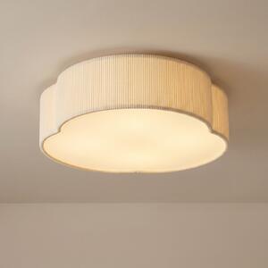 Lindby Winona LED stropna svjetiljka, kabel, 48 cm, krema, CCT, prigušiva, Bež, Dnevni boravak/blagovaonica, Tkanina / tekstil