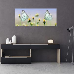 Slika leptira na cvijetu (120x50 cm)