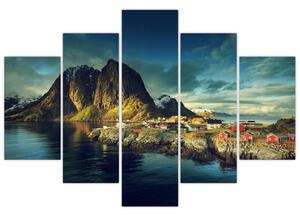 Slika ribarskog sela u Norveškoj (150x105 cm)