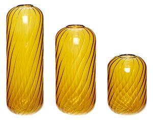 Oker žute staklene ručno izrađene vaze u setu 3 kom (visina 20 cm) Fleur – Hübsch